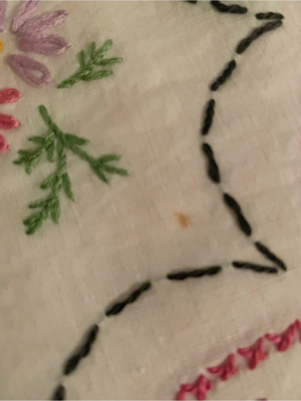 Vintage Hand Embroidered Floral Quilt Pink White 86 X 70 Cottagecore Farmhouse